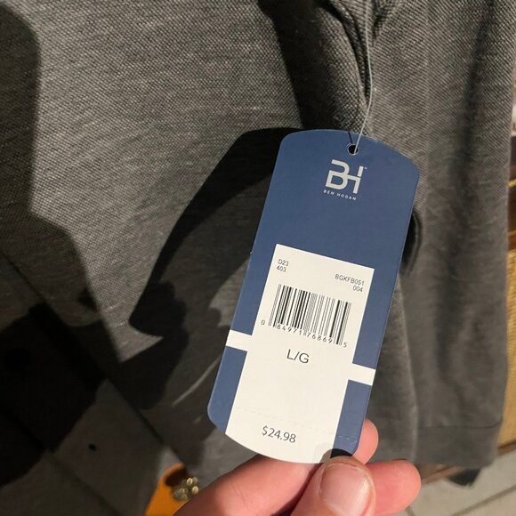 Ben Hogan Soft Knit Button-Up Shirt – Charcoal (Men’s L) NWT - Picture 3 of 4